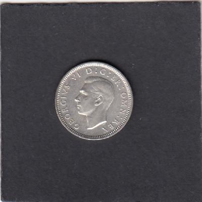 Beschrijving: 6 Pence GEORGIUS VI